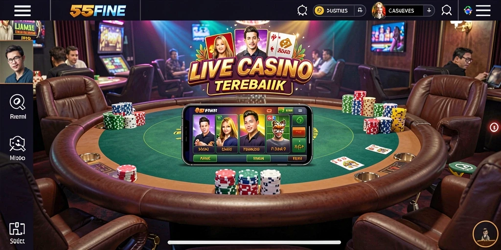 Tangkap momen seru gameplay Live Casino 55FIVE.