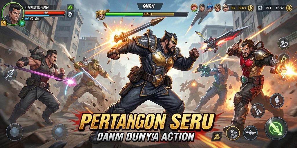 Gameplay seru 9N9N dengan grafis menawan.