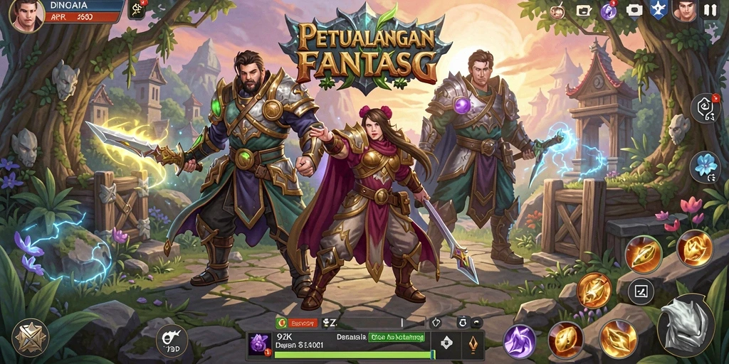Screenshot gameplay menunjukkan pertarungan seru di dunia ARPG.