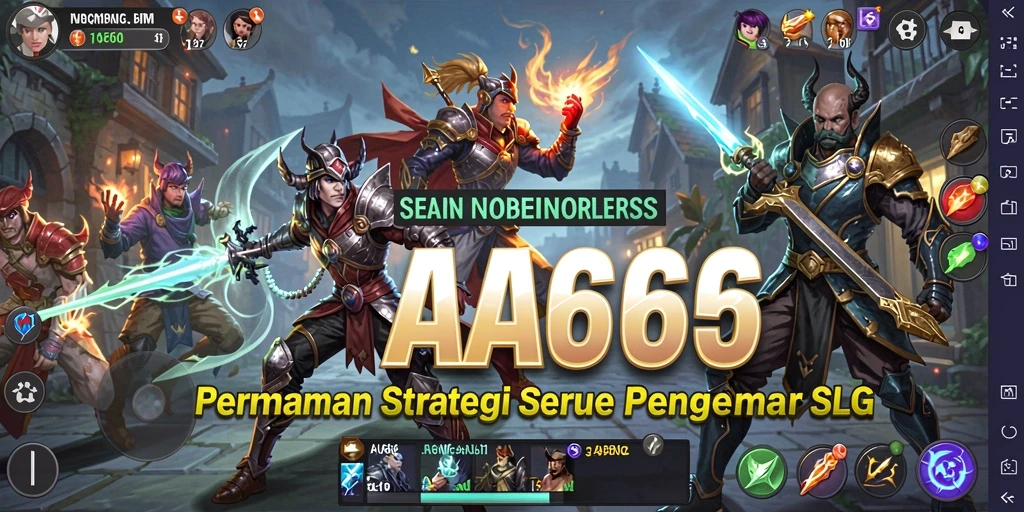 Tangkapan layar gameplay AA666 yang menunjukkan pertempuran strategi seru.