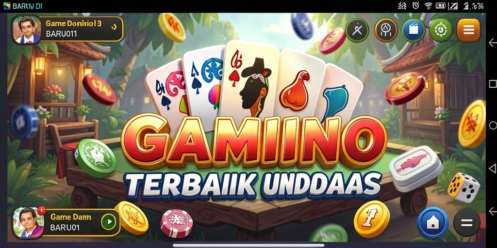 Screenshot gameplay Domino yang menampilkan suasana seru dalam BARU01.