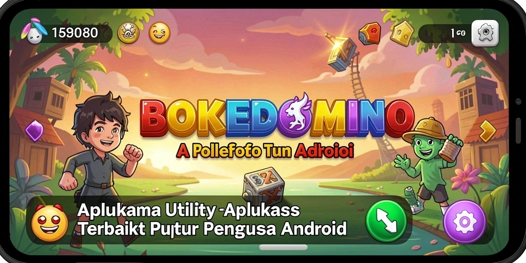 Tampilan utama BOKEDOMINO dengan fitur-fitur Utility yang menarik.