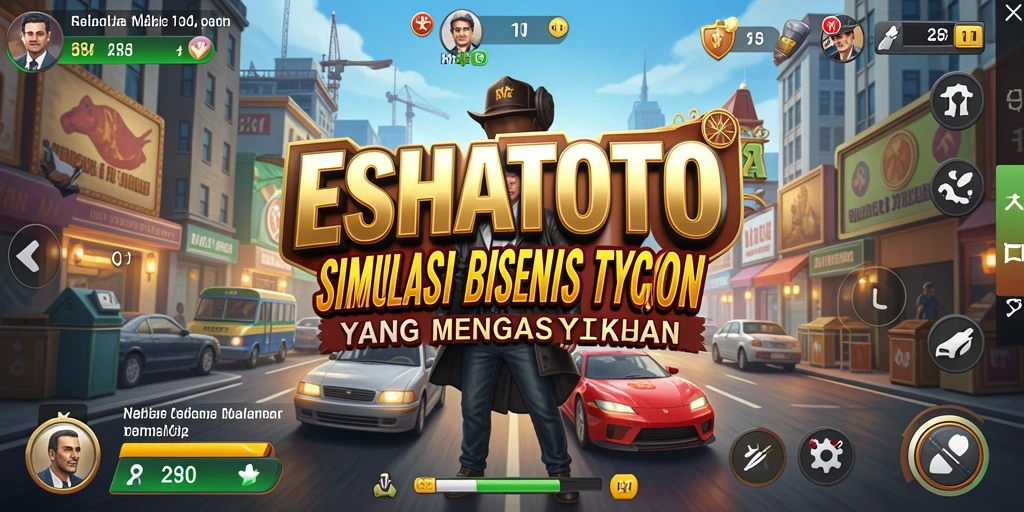 Screenshot ESHATOTO menampilkan gameplay menarik dalam simulasi bisnis Tycoon.