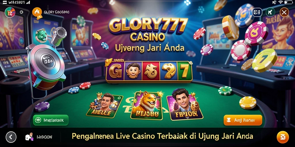 Tampilan gameplay Live Casino yang mendebarkan di GLORY777.
