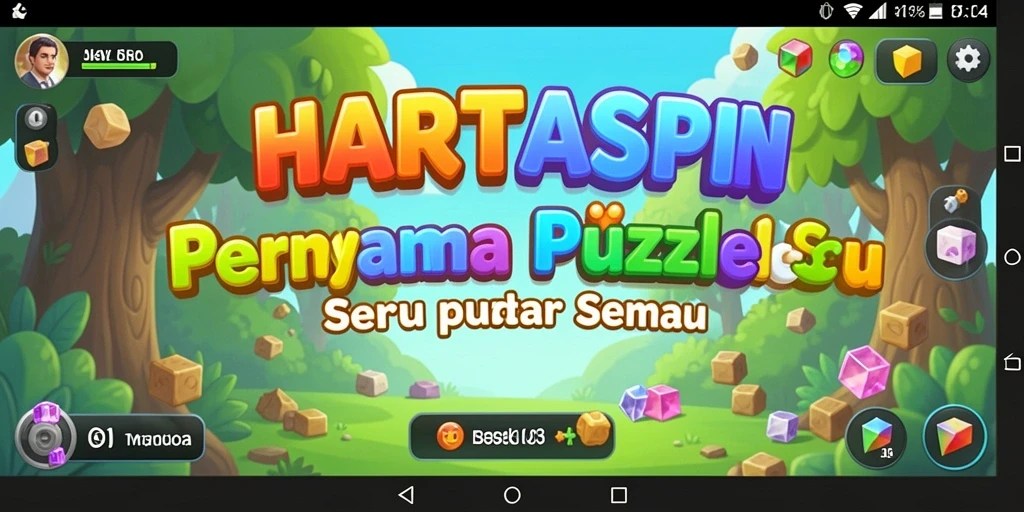 Tampilan menarik dari gameplay HARTASPIN menunjukkan suasana puzzle yang menantang.