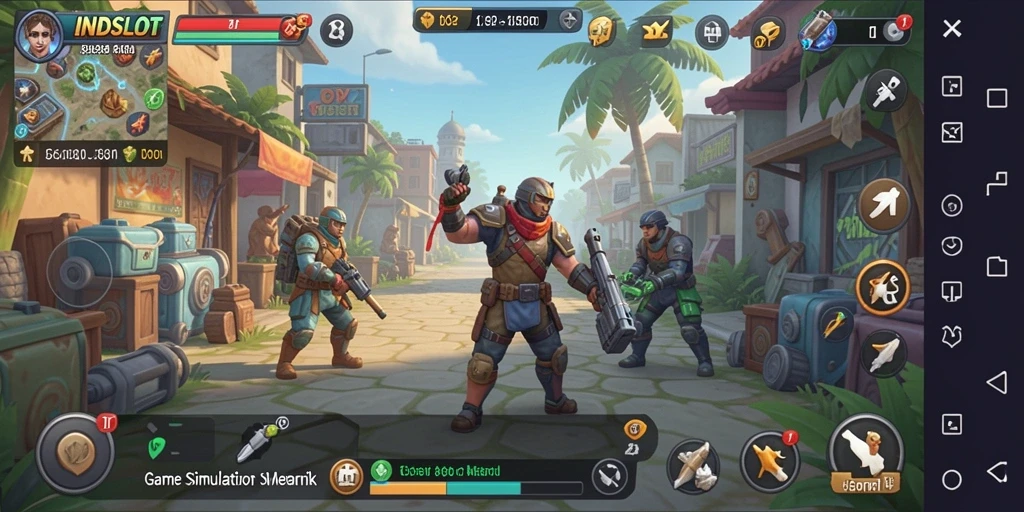 Screenshot menunjukkan gameplay seru dan interaksi dalam INDSLOT.