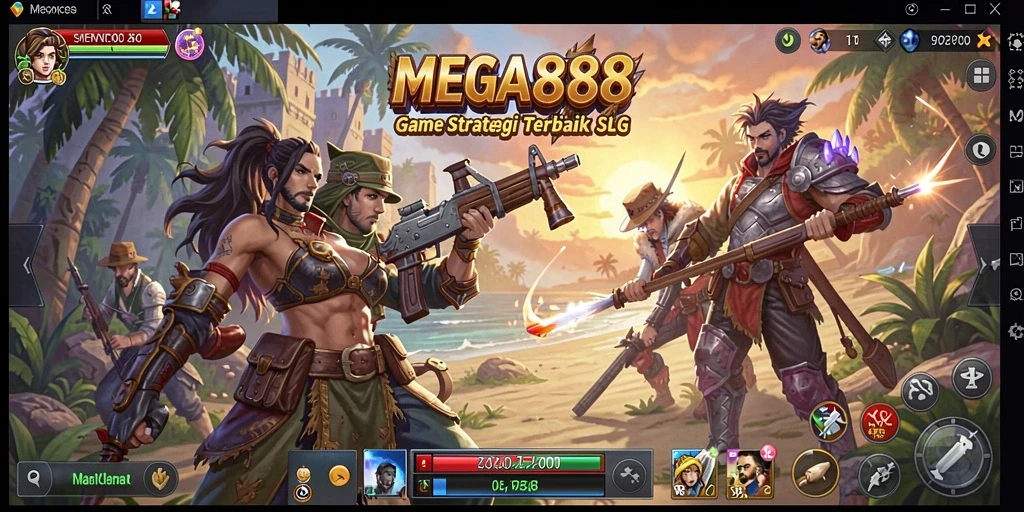 Tangkapan layar utama MEGA888 menampilkan aksi strategi yang menarik.