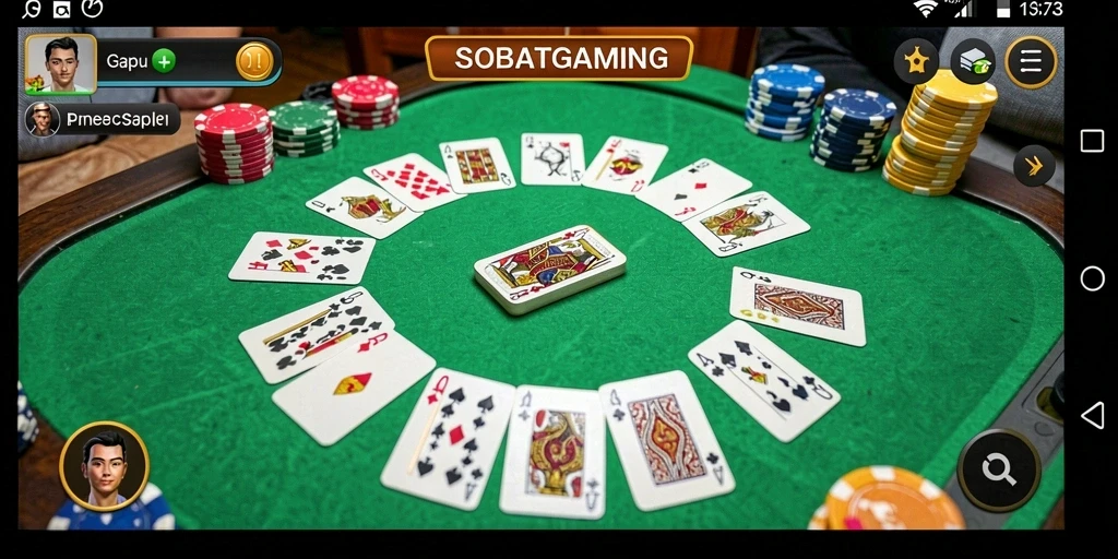 Screenshot gameplay SOBATGAMING menampilkan keseruan bermain Gaple.